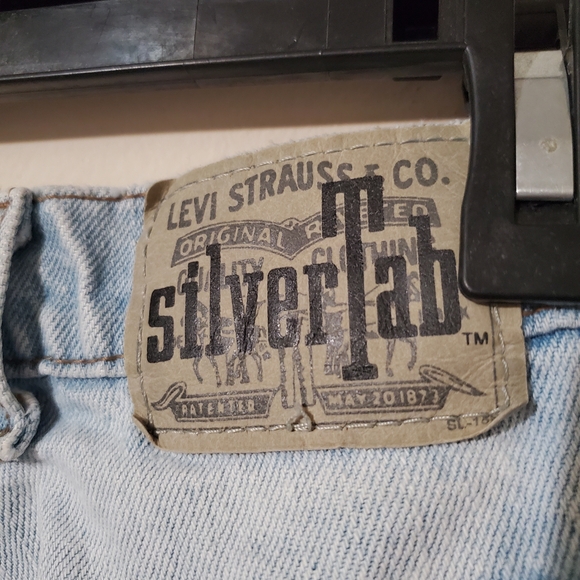 Y2K 90s Levis Silvertab Baggy Mens Light Wash Denim Skater Jeans USA Size 38x32 - Picture 7 of 9